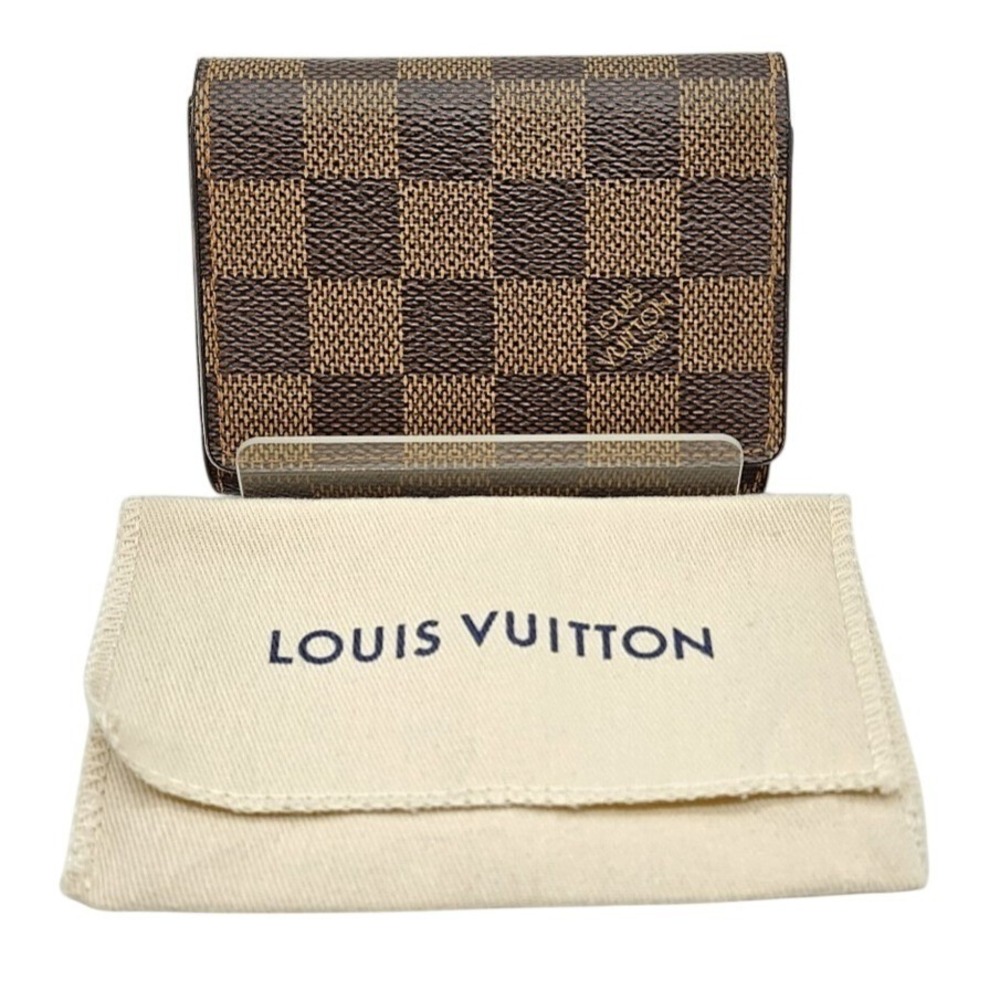 Authentic Louis Vuitton Damier Ebene Enveloppe Card‎ Case 2005 Vtg w Dustbag